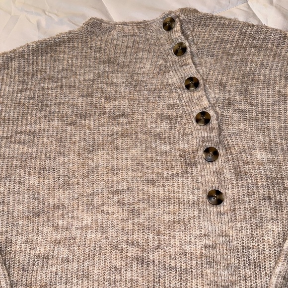 FRNCH Paris La Maille Oatmeal Button Knit Sweater - Picture 3 of 7